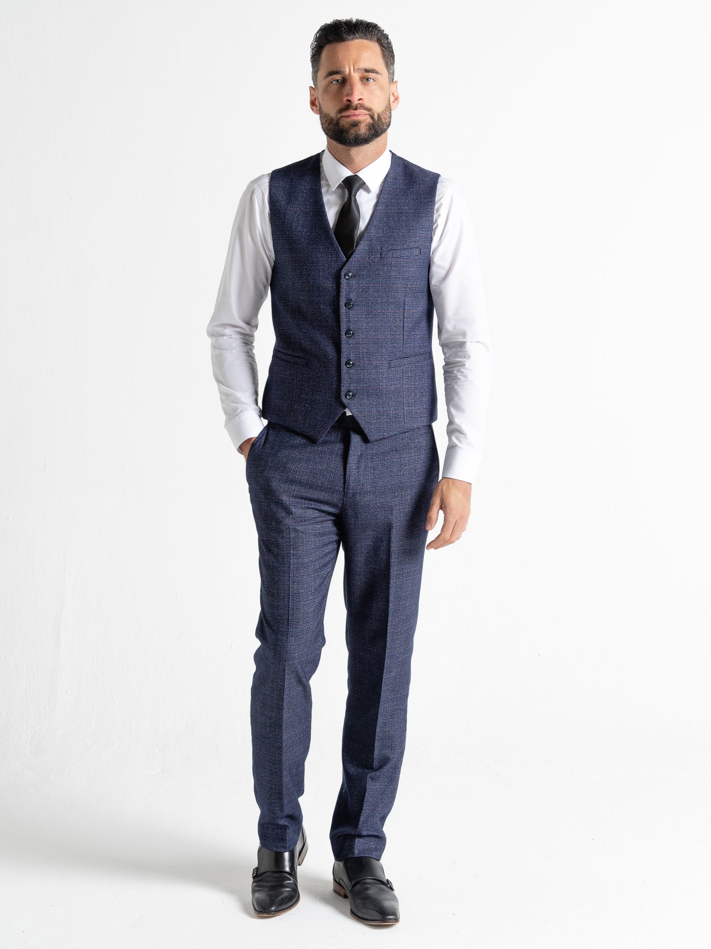 V2 CLASSIC Charles - 3 Piece Suit | Blue Tweed - V2CSC23163