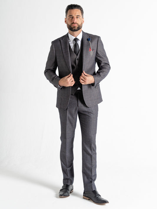 V2 CLASSIC Charles - 3 Piece Suit | Black Tweed - V2CSC23167