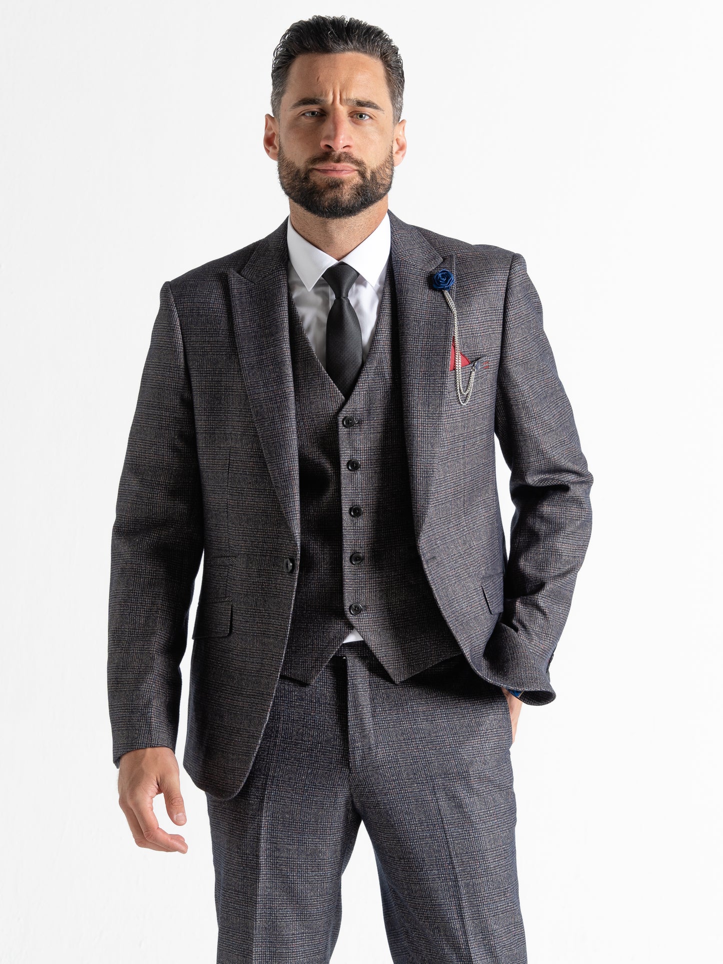 V2 CLASSIC Charles - 3 Piece Suit | Black Tweed - V2CSC23167