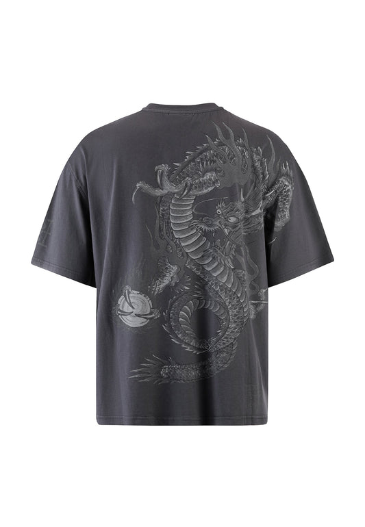 Ed Hardy Men's Mono dragon T-shirt EDG3886 - DARK GREY