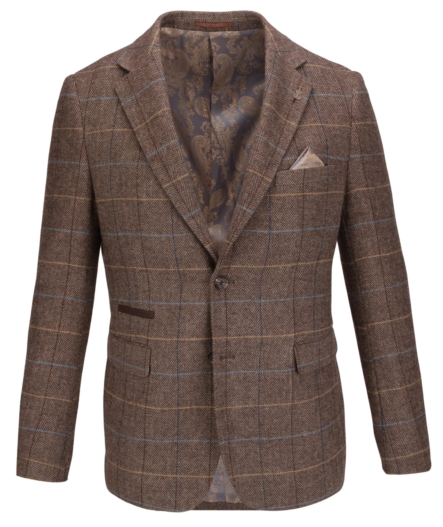 Fratelli Sergio - 3 Pcs Tweed Suit | Brown - FJK1086