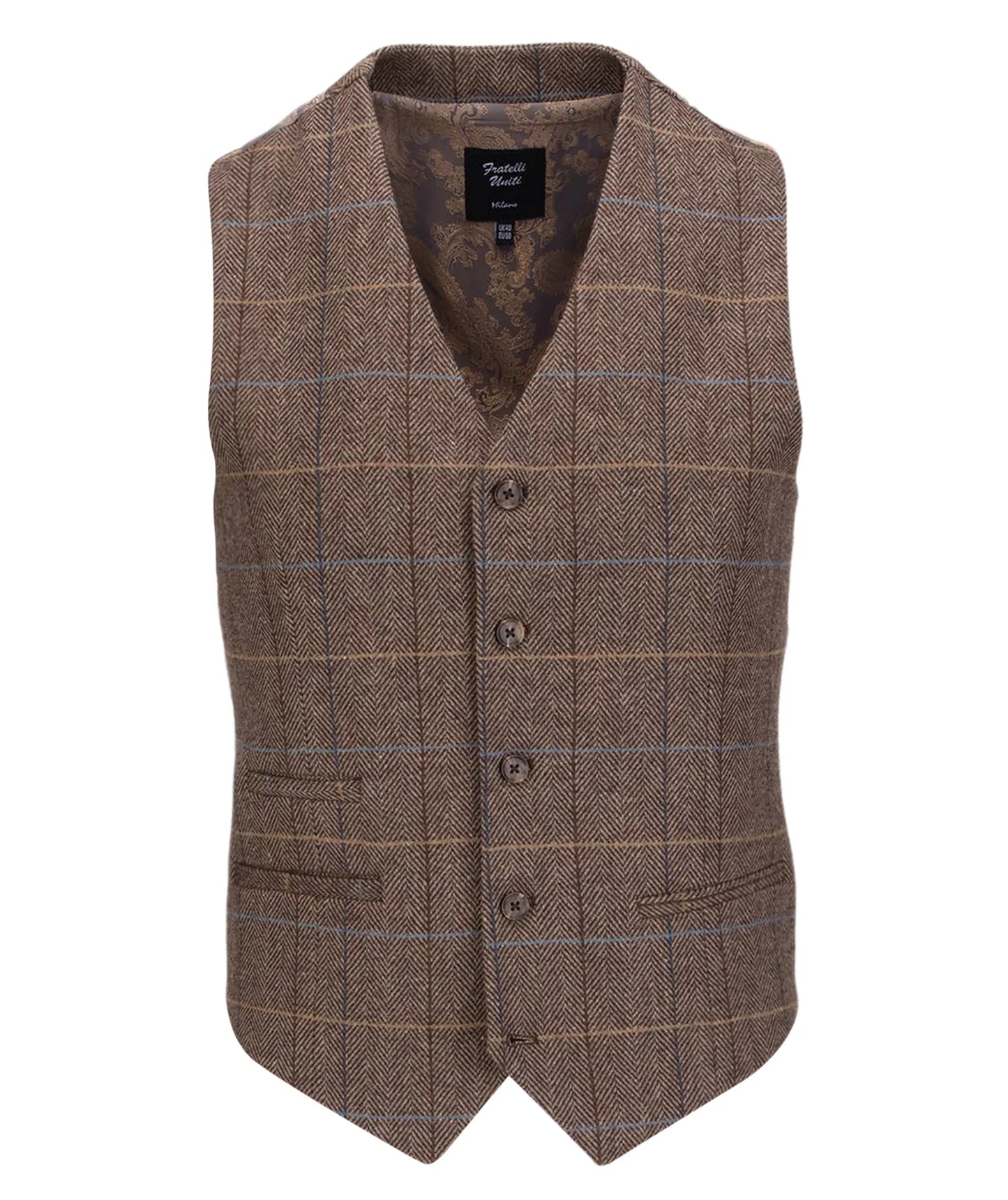 Fratelli Sergio - 3 Pcs Tweed Suit | Brown - FJK1086