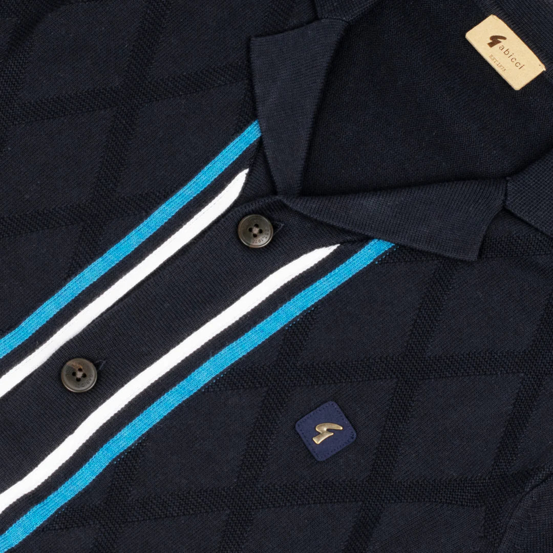 GABICCI Knitted Polo Shirt - Ross  / Navy - V54GM13