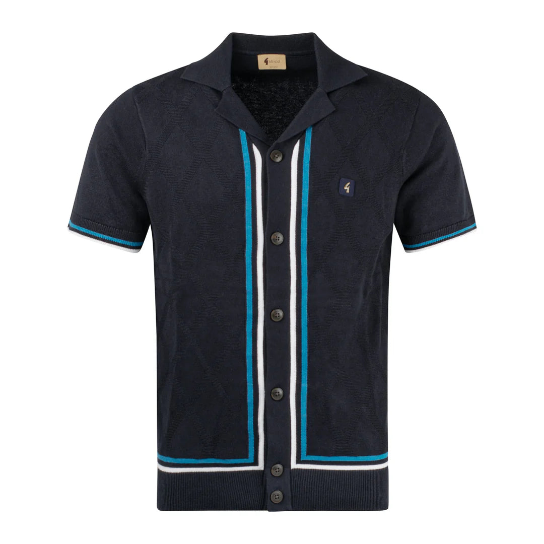 GABICCI Knitted Polo Shirt - Ross  / Navy - V54GM13