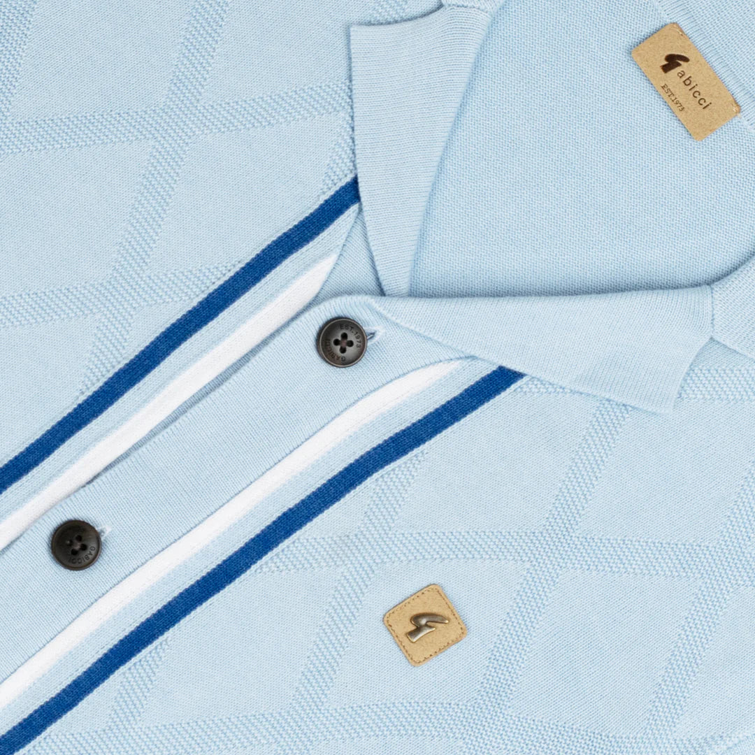 GABICCI Knitted Polo Shirt - Ross  / Azure- V54GM13