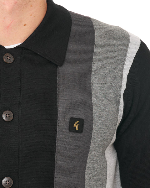 Gabicci Vintage Pedro Full Button Knit - Black (V57GM12)