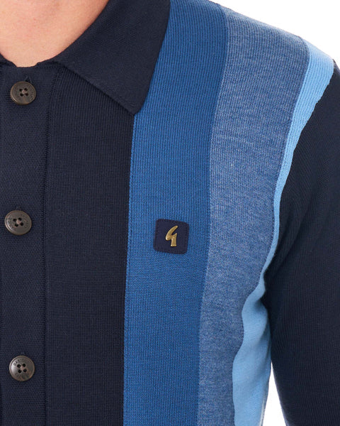 Gabicci Vintage Pedro Full Button Knit - Blue (V57GM12)
