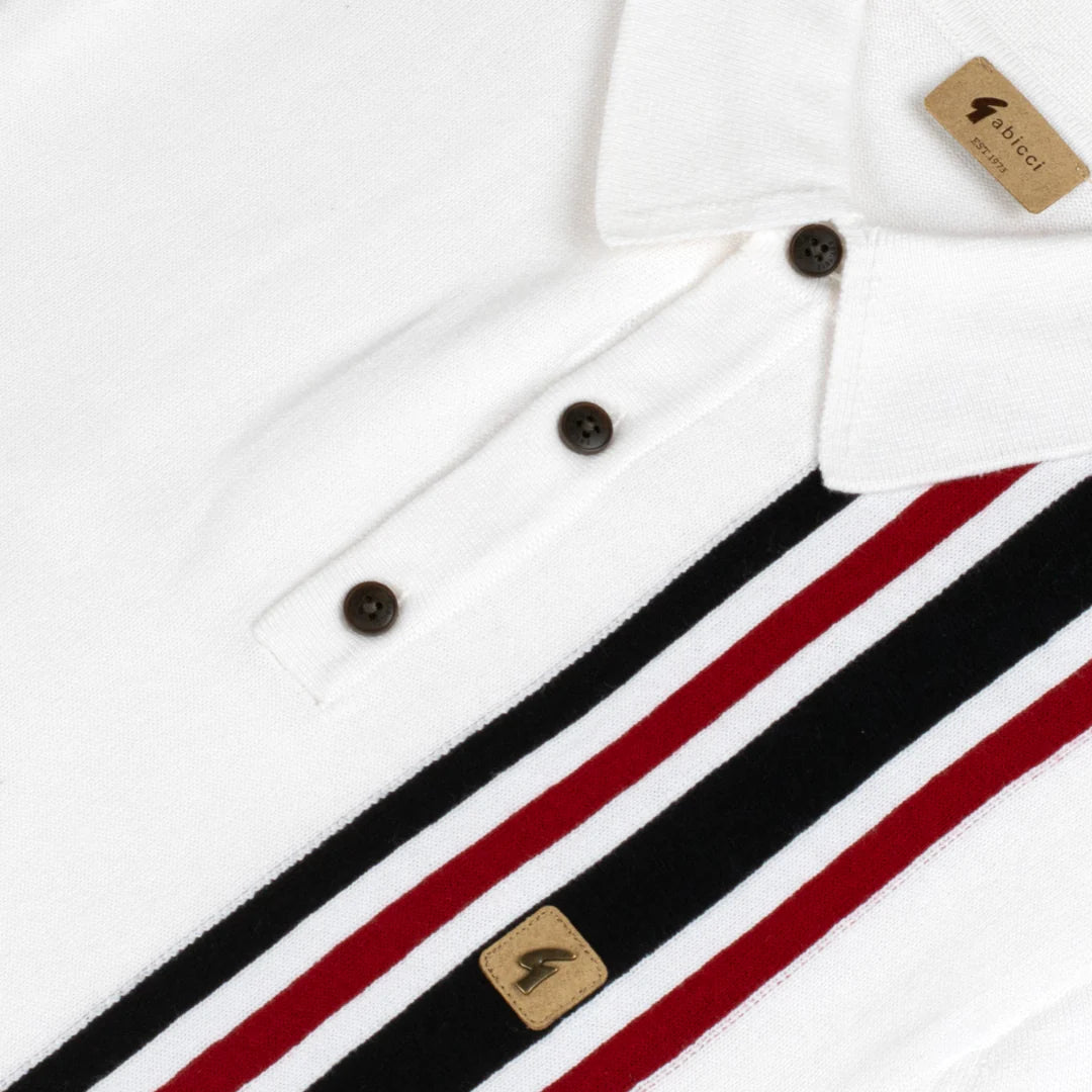 GABICCI Knitted Polo Shirt - Soda / White - V54GM03