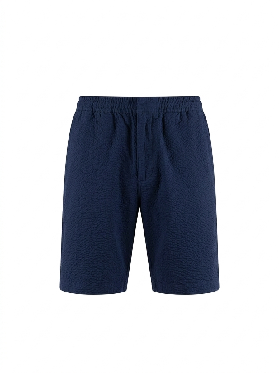 Luke 1977 Bay Men’s Textured Cotton Shorts | Dark Navy - M711010