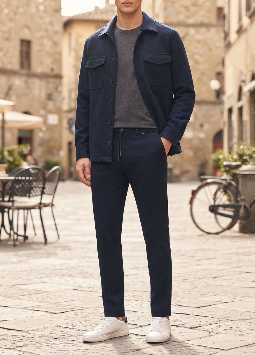 Giordano Taranto Classic Wool Overshirt - Blue (527515-60)