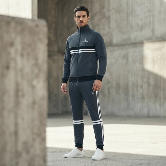 Sergio Tacchini New Dallas Full Tracksuit - Turbulence/White/Black (STM21396)