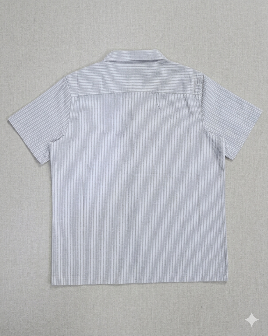 Cream SEDLEY Tunnel Seersucker Shirt by Clique, featuring textured seersucker fabric and classic collar design.