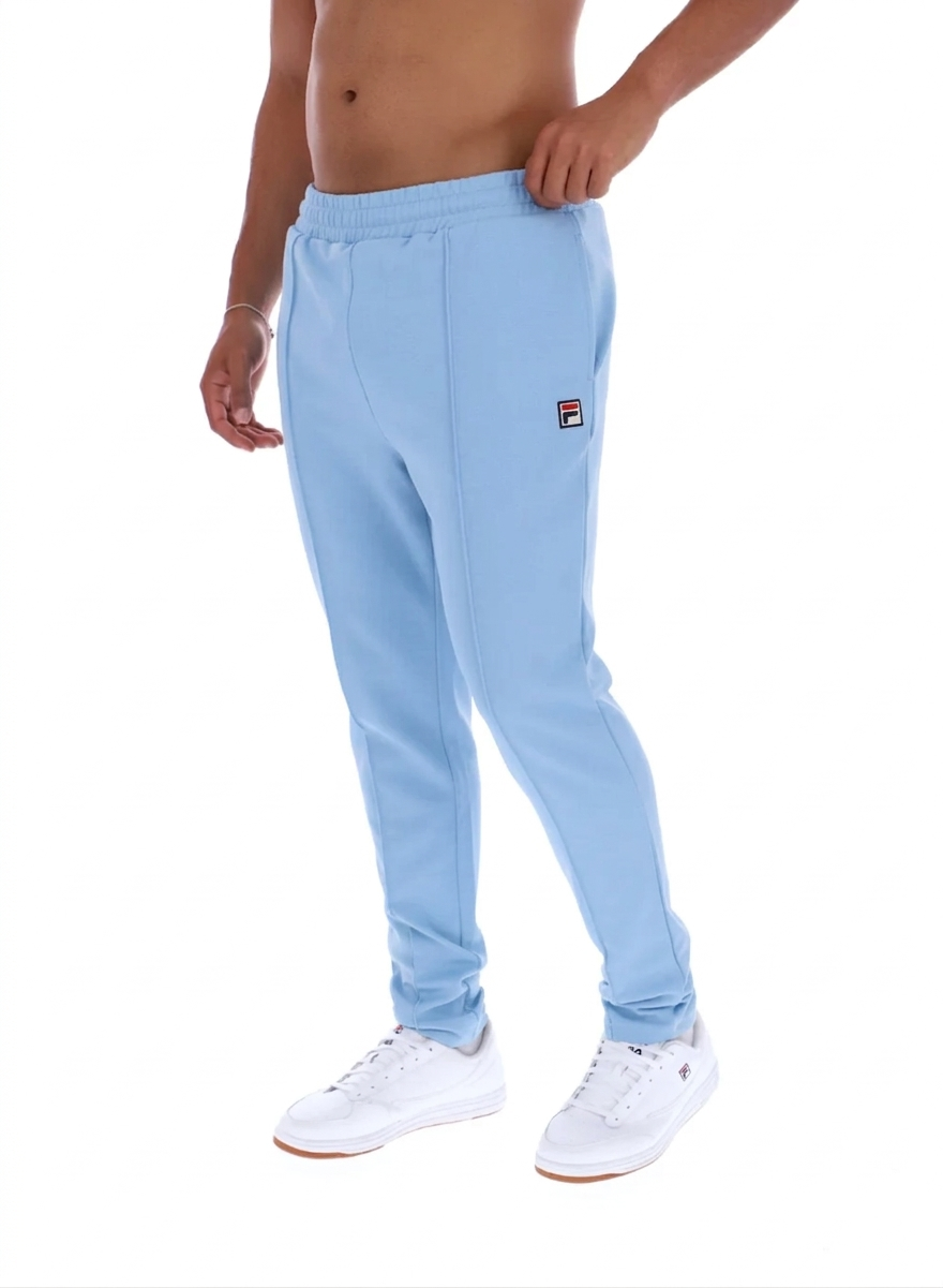 Clique Kara FILA Molveno Tug slim leg joggers in skyway color, featuring comfortable sweats design and modern fit.