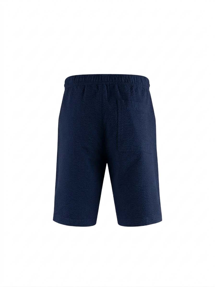 Luke 1977 Bay Men’s Textured Cotton Shorts | Dark Navy - M711010