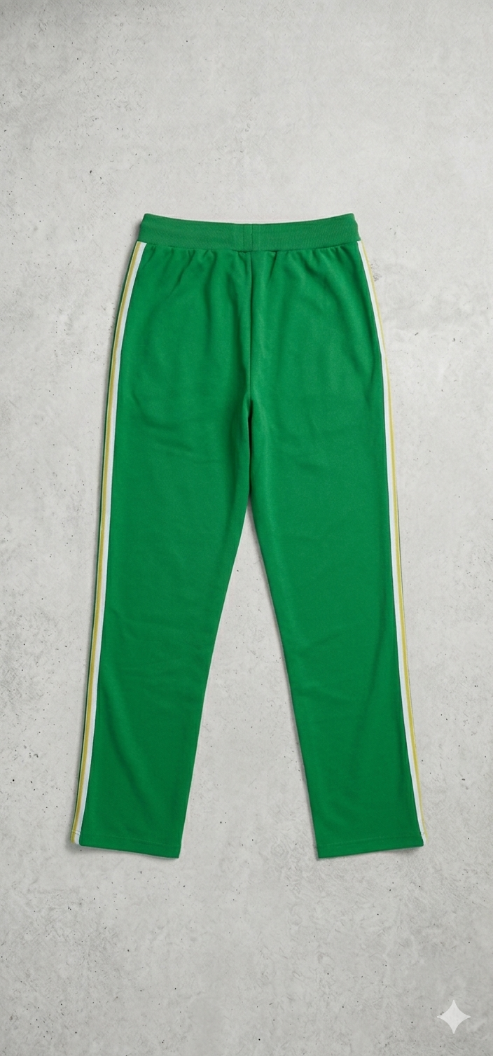 Clique Sergio Tacchini Franco Track Pants in fern green and white, sporty joggers with side stripes and comfortable fit.