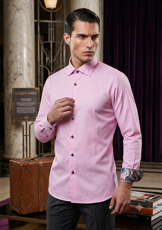 GIORDANO - Classic Cotton Shirt | Light Pink | 627812-50
