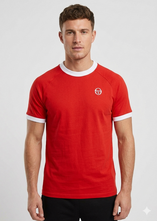 Sergio Tacchini Pino Ringer T-shirt | Adrenaline Rush/White - STM12264-606