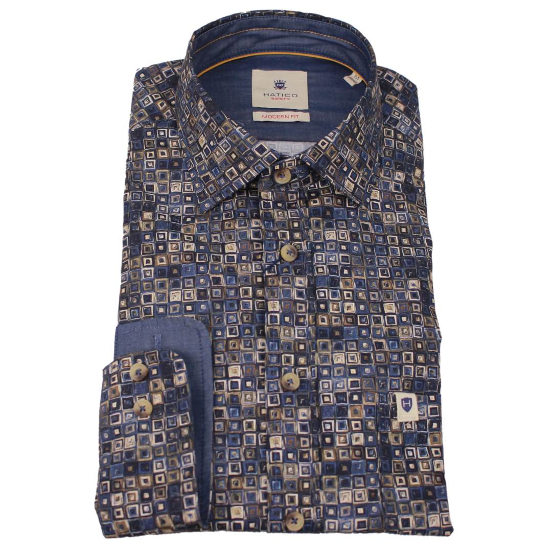 HATICO Sport men's shirt modern fit blue D70056 71107 176
