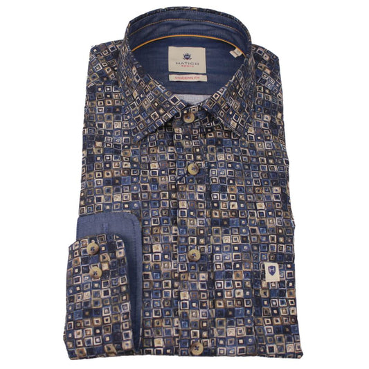 HATICO Sport men's shirt modern fit blue D70056 71107 176