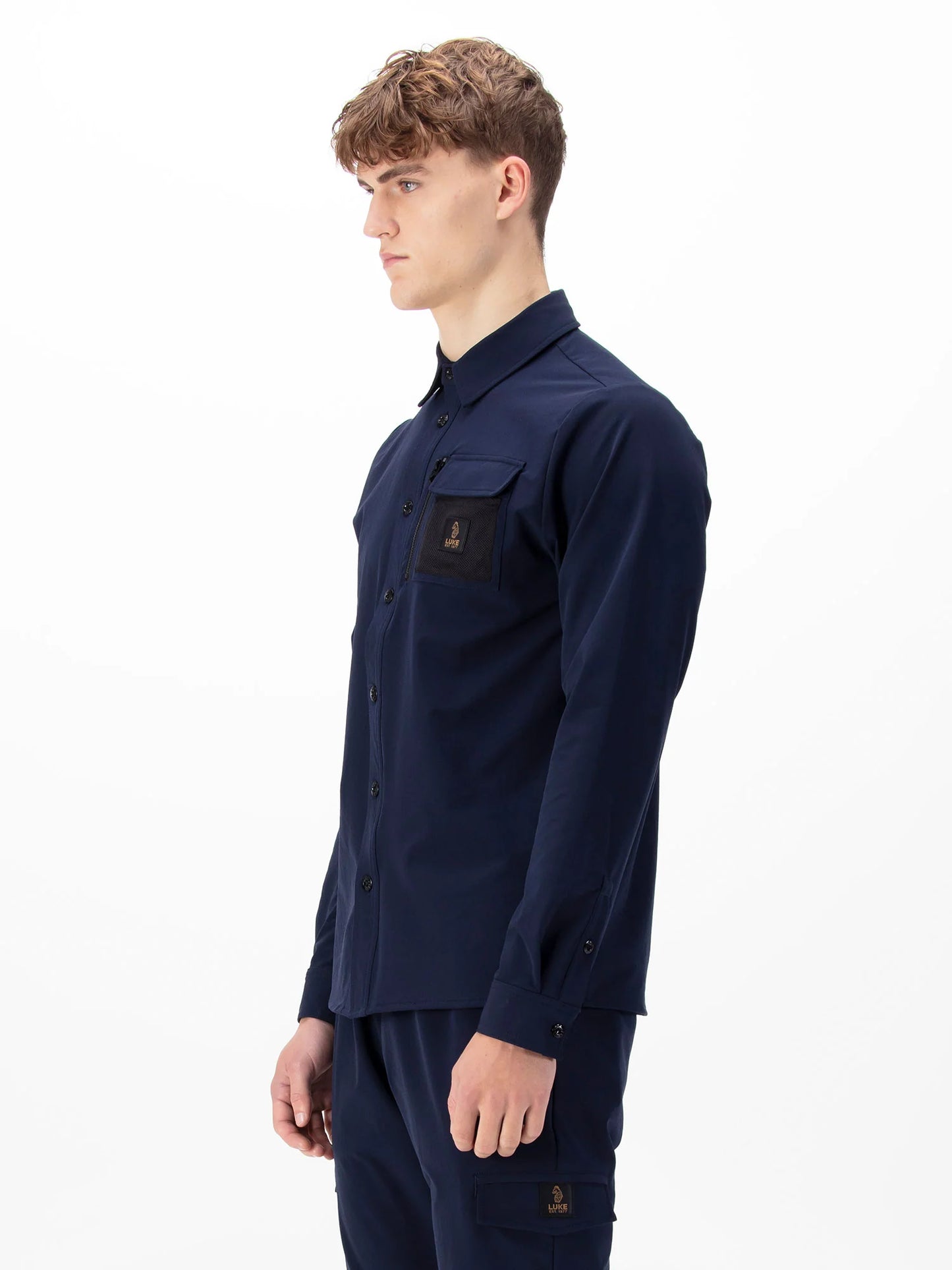 LUKE 1977 HULUN TECHNICAL OVERSHIRT - Pocket Detail Shirt 1980GSM / Navy M710950