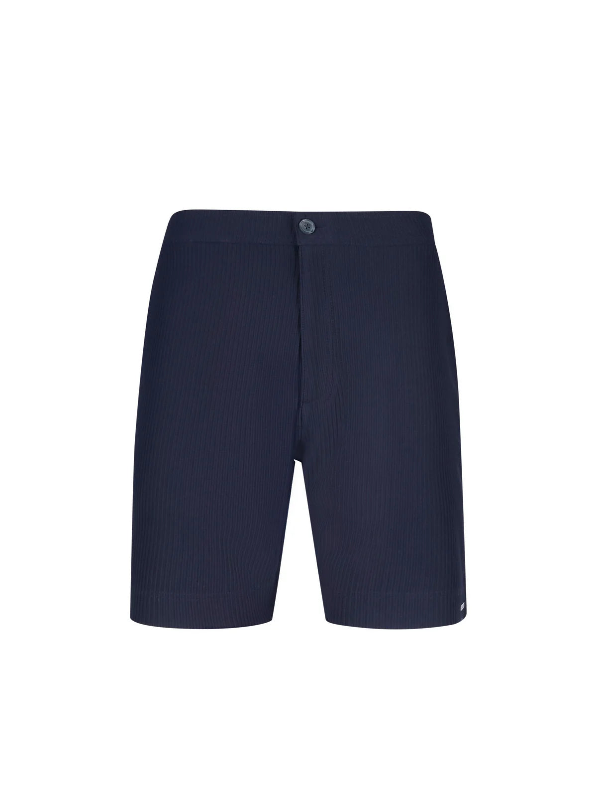 Dark navy LUKE 1977 HELSTON textured shorts by Clique, featuring a casual fit and detailed fabric texture.