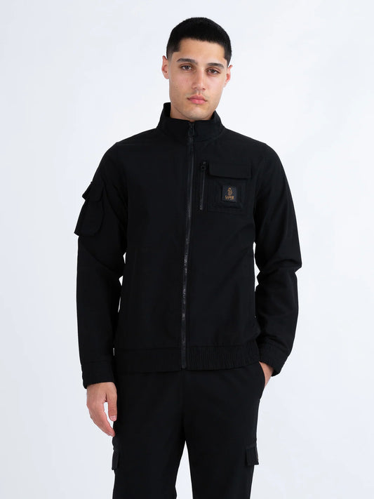 LUKE Crater Technical Zip-Through Utility Jacket | Black - M730752