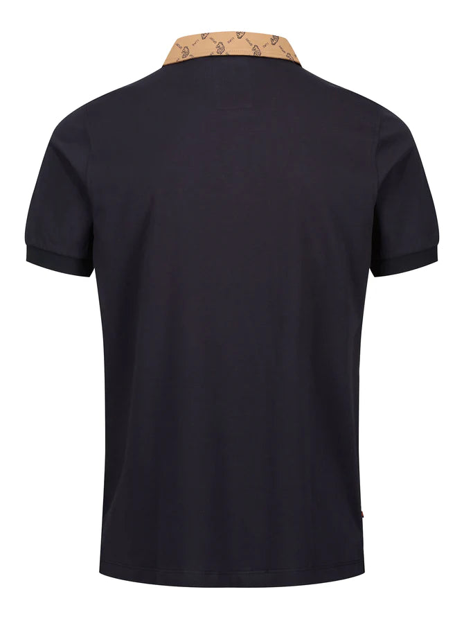 LUKE Henderson Zip Crew Neck Polo | Dark Navy - M751450