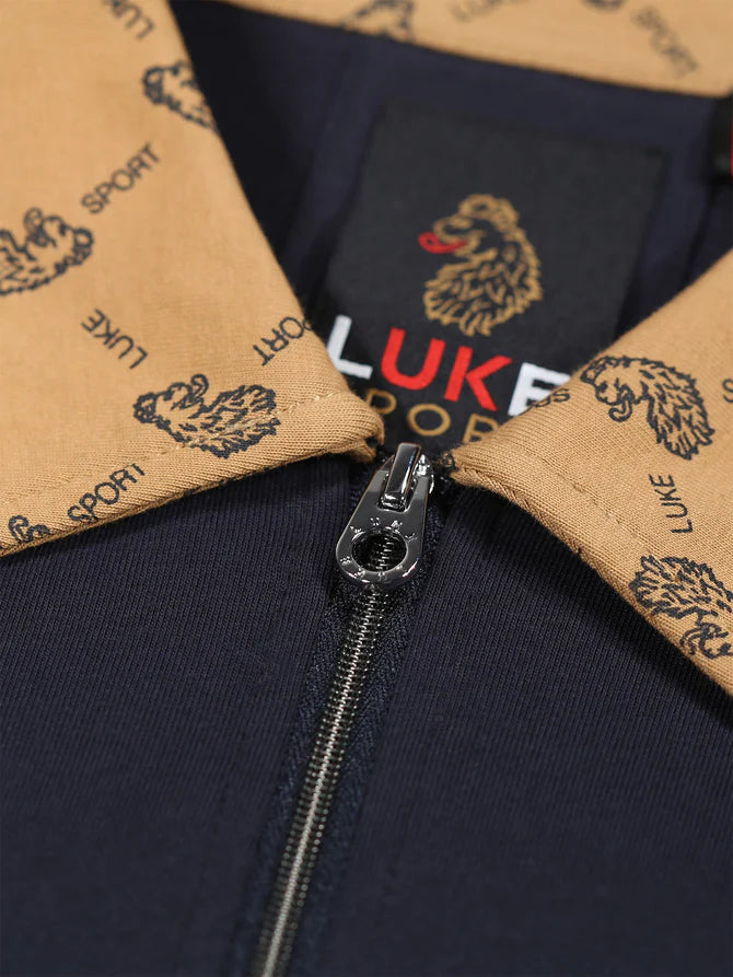 LUKE Henderson Zip Crew Neck Polo | Dark Navy - M751450