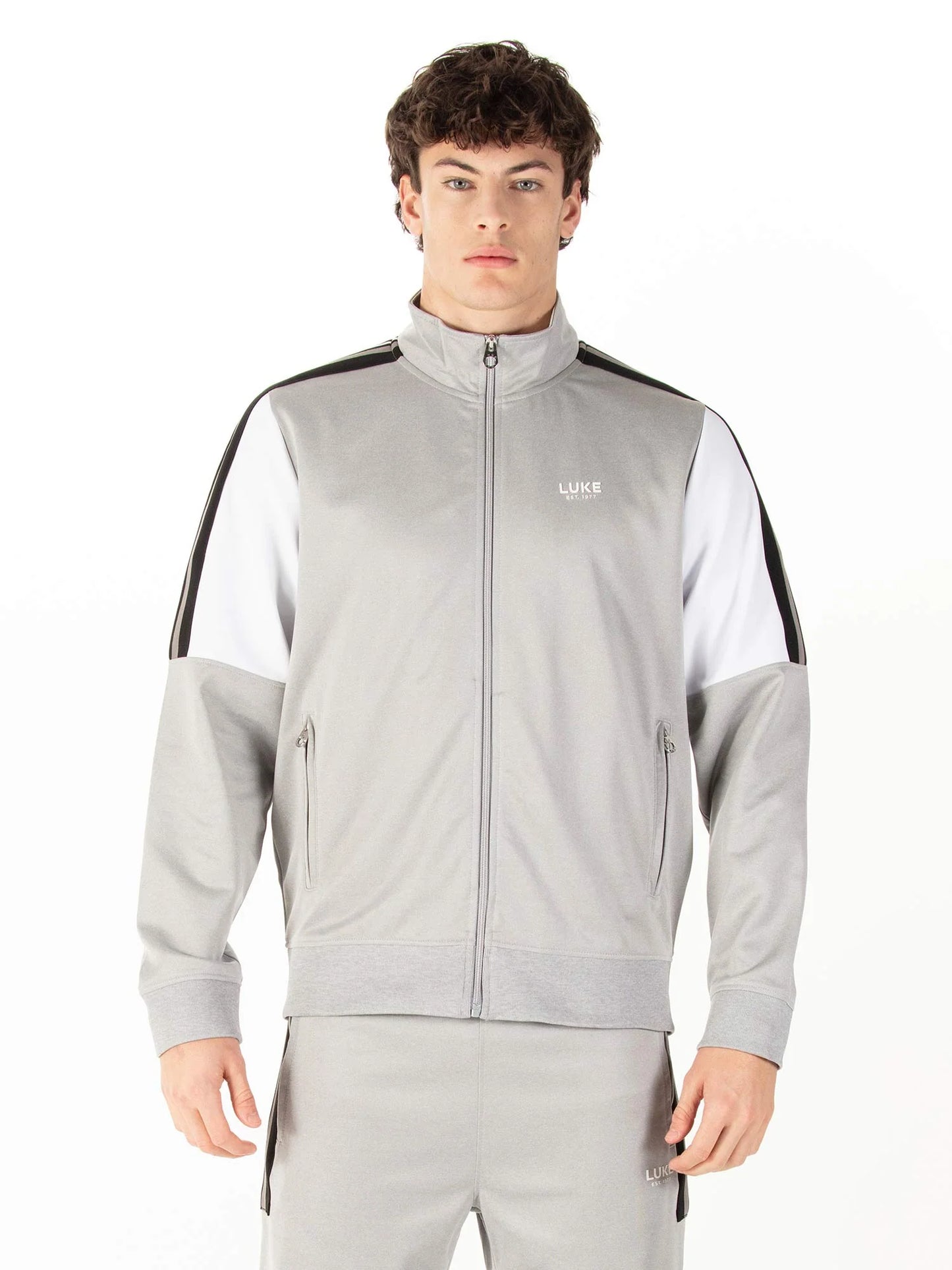 LUKE 1977 Redwood Zip Through Sweat - 310gsm / Mid Mrl Grey - M790358