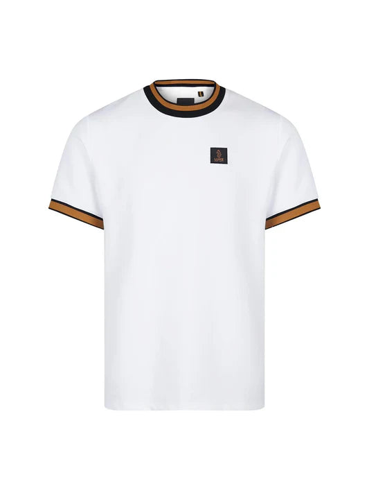 Luke 1977 Coron T-Shirt by Clique in ice grey, black, and gold featuring a stylish design on a casual cotton T-shirt.
