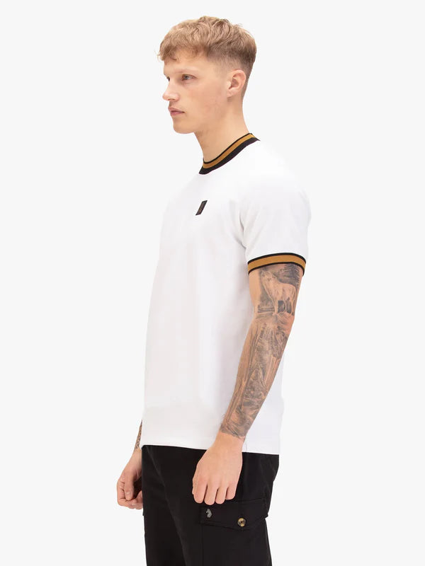 Luke 1977 Coron T-Shirt in ice grey, black, and gold by Clique, featuring a stylish design and comfortable fit.