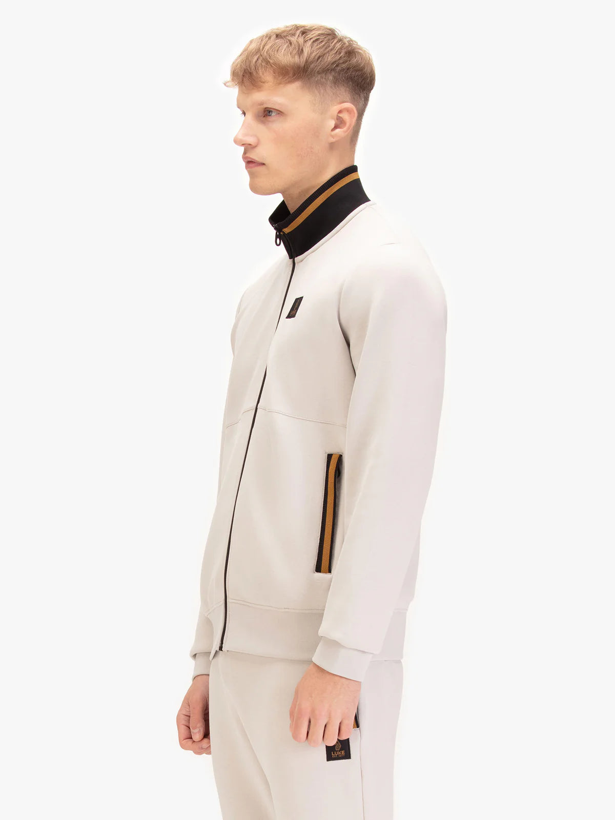 Luke Est 1977 Makati Zip Through Sweatshirt | Ice Grey- M810358