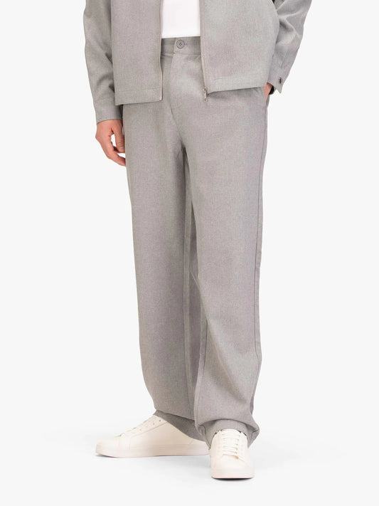 Luke 1977B Boas Smart Woven Trousers | Mid Marl Grey - M830401