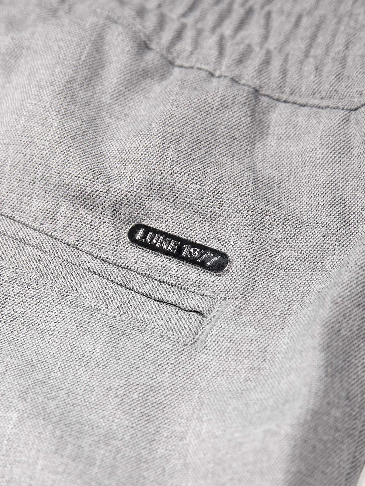 Luke 1977B Boas Smart Woven Trousers | Mid Marl Grey - M830401