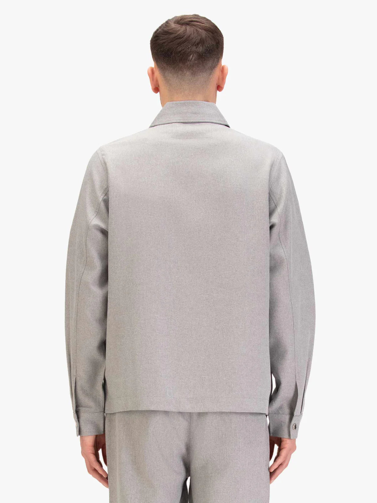 Luke 1977 Emery Woven Collared Jacket | Mid Marl Grey - M803073