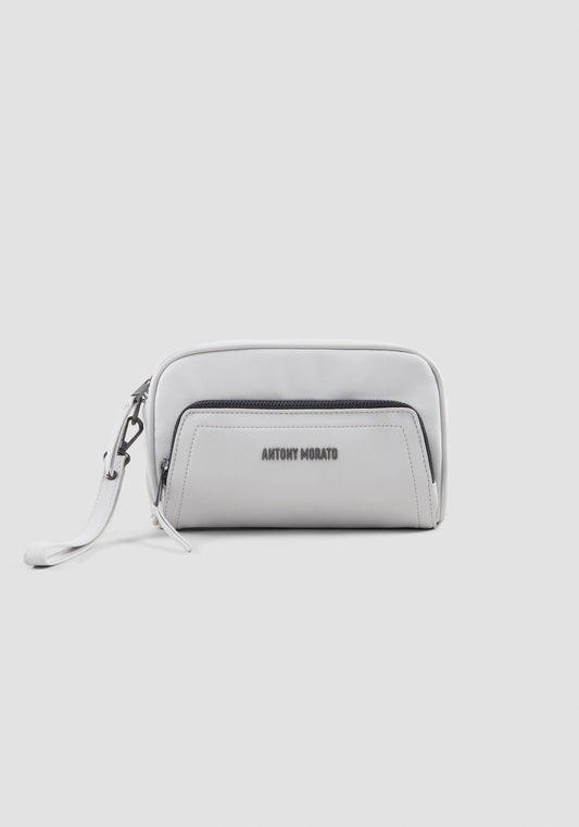 ANTONY MORATO Faux Leather Pouch Pochette Bag | Ice - MMAB00419/FA210080