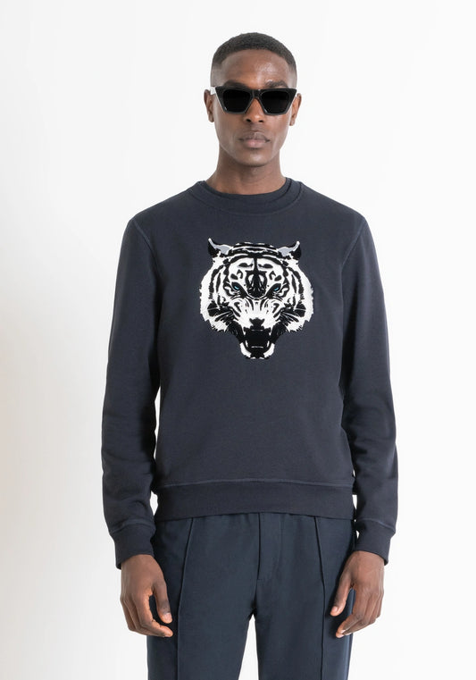 ANTONY MORATO Sweatshirt Tiger Print | Ink Blue - MMFL01035 - FA150185 - 7073