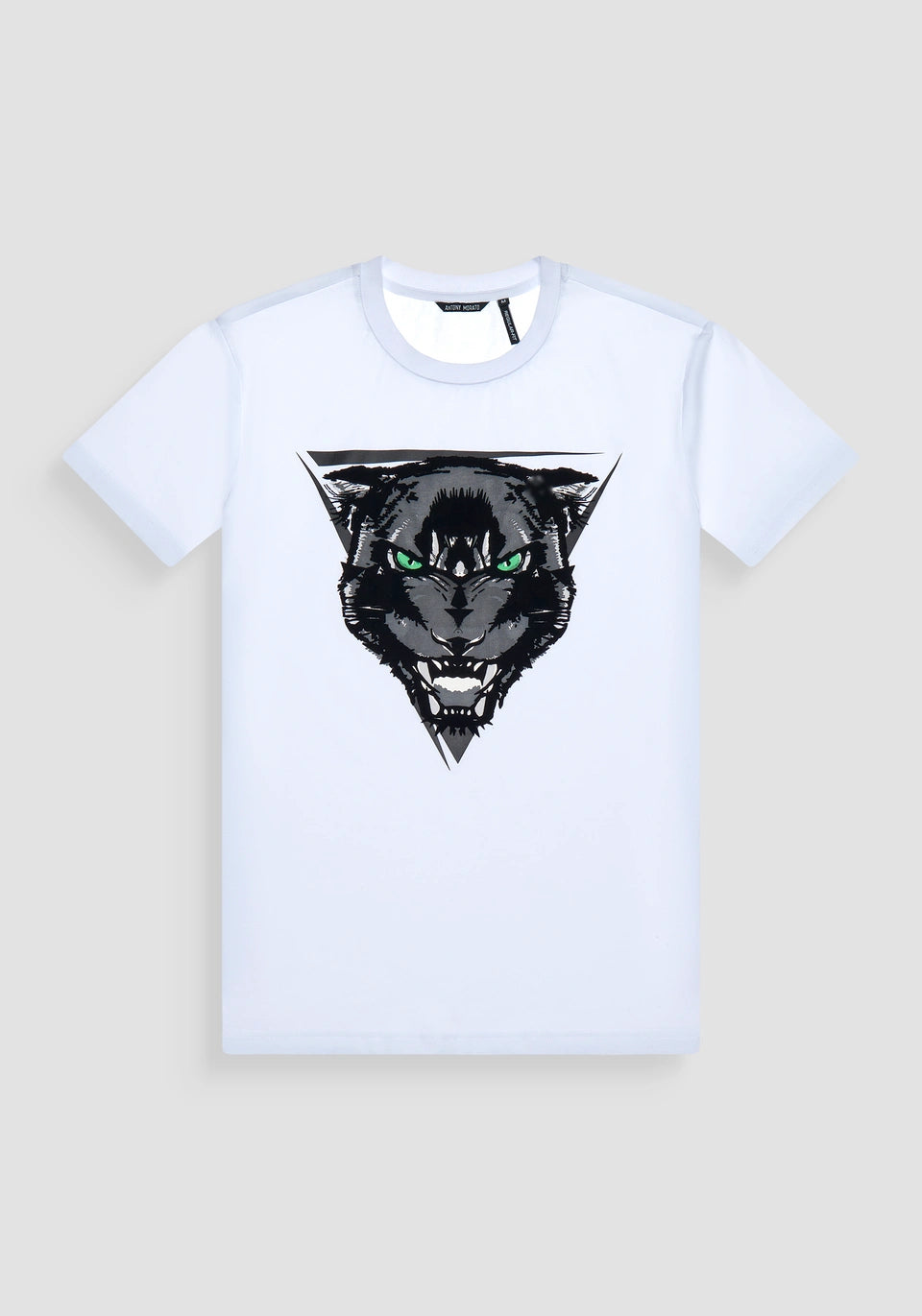 Antony Morato - Regular Fit T-Shirt Cotton Jersey  Panther Print | White - MMKS 02429 - FA100144