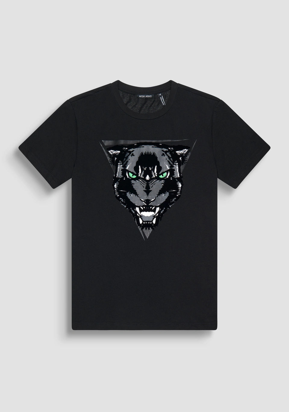 Antony Morato - Regular Fit T-Shirt Cotton Jersey  Panther Print | Black - MMKS 02429 - FA100144 (Copy)