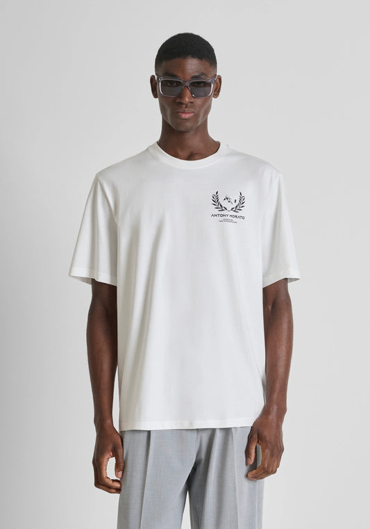 ANTONY MORATO Relaxed Fit T-Shirt - 100% Cotton Jersey - Marble Effect Print | White - MMKS02614-FA100240-1011