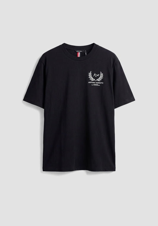 ANTONY MORATO Relaxed Fit T-Shirt - 100% Cotton Jersey - Marble Effect Print | Black - MMKS02614-FA100240-9000