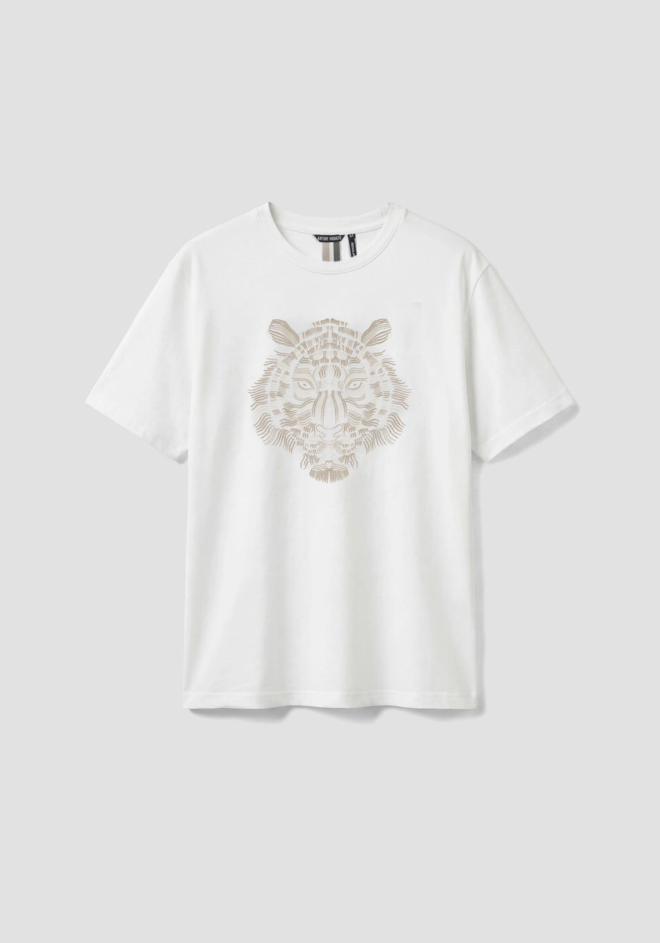 Clique Antony Morato cream cotton jersey T-shirt with print, regular fit, stylish casual men's tee.