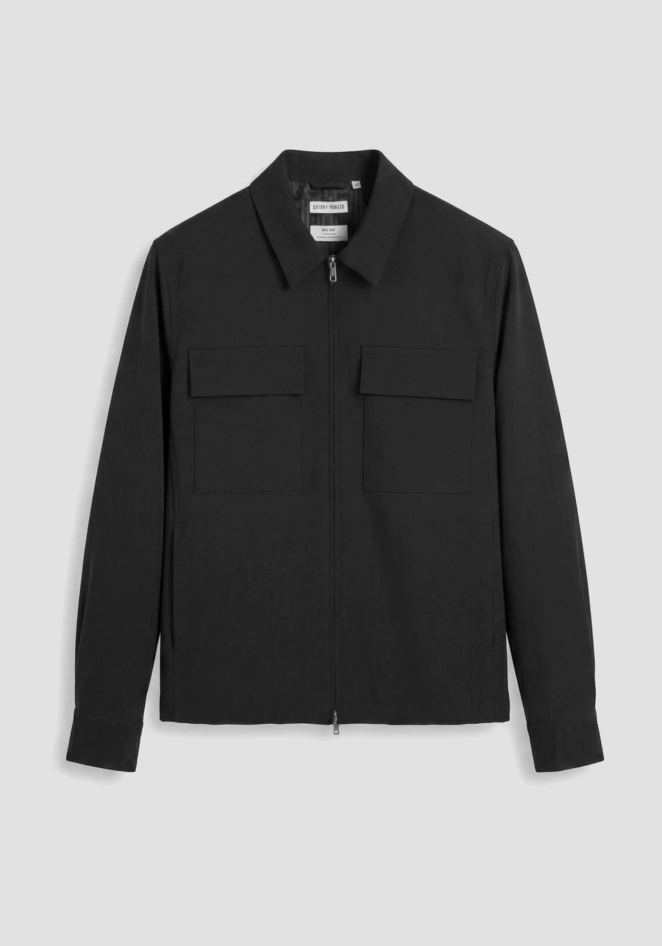 ANTONY MORATO "BREMA" Regular-Fit Overshirt Stretch Viscose Blend | Black - MMSL00786-FA600255-9000