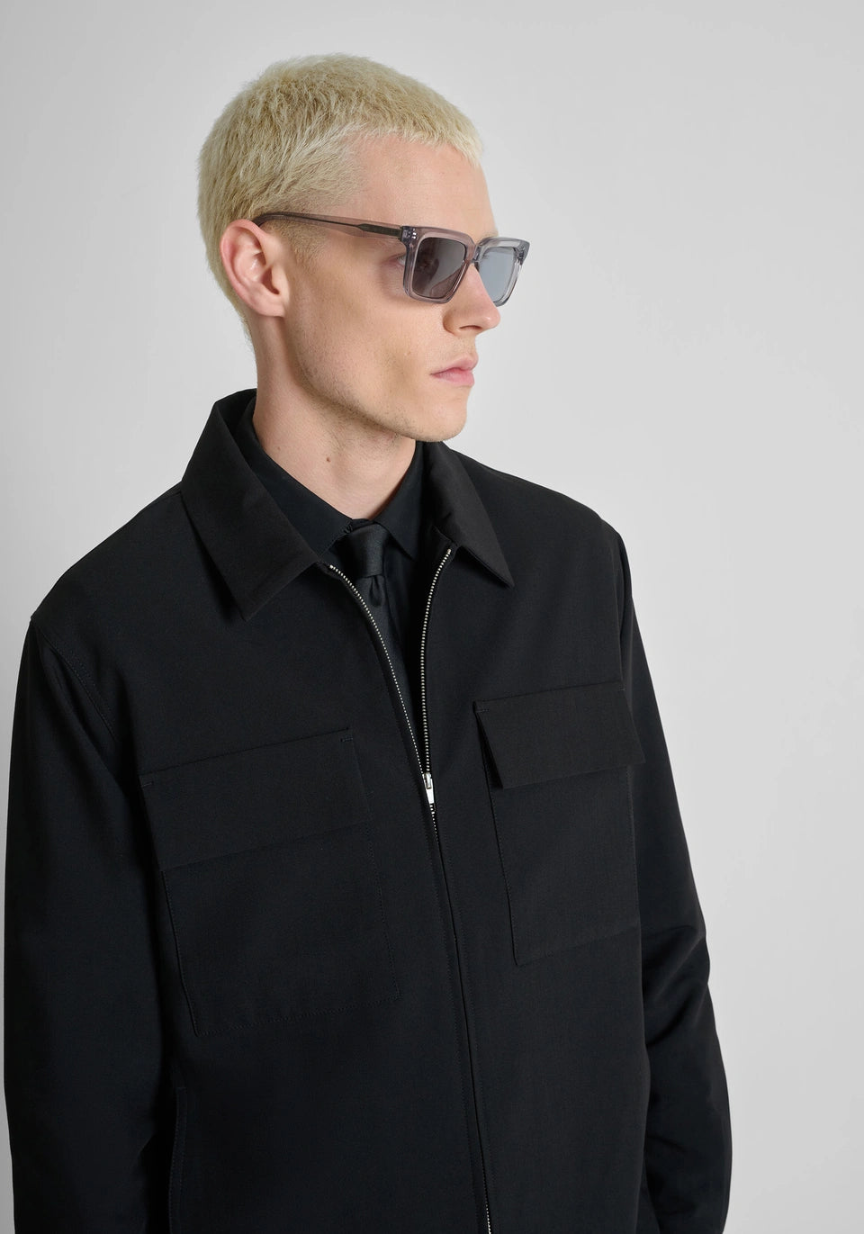 ANTONY MORATO "BREMA" Regular-Fit Overshirt Stretch Viscose Blend | Black - MMSL00786-FA600255-9000