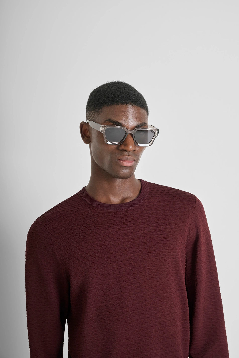 ANTONY MORATO - Slim Fit Jacquard Sweater | Dark Cherry - MMSW01524 5105