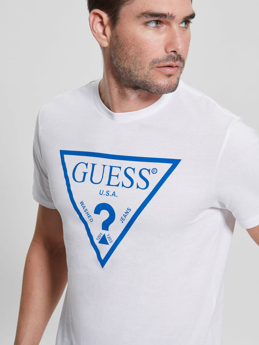 GUESS Reflective Logo Tee - M3GI44K9RM1 - G011 | White / Blue