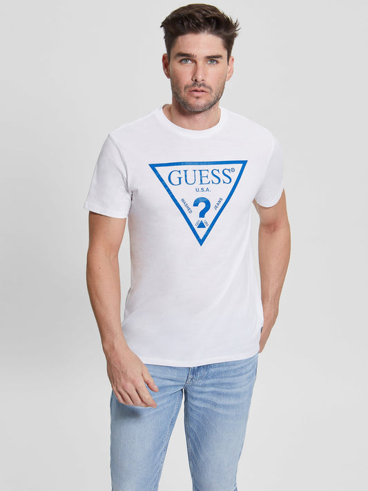 GUESS Reflective Logo Tee - M3GI44K9RM1 - G011 | White / Blue