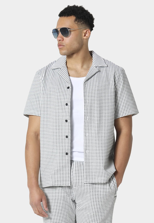 Clique 883POLICE Oshawa short sleeve shirt in cool grey, casual men's shirt with a relaxed fit and stylish design.