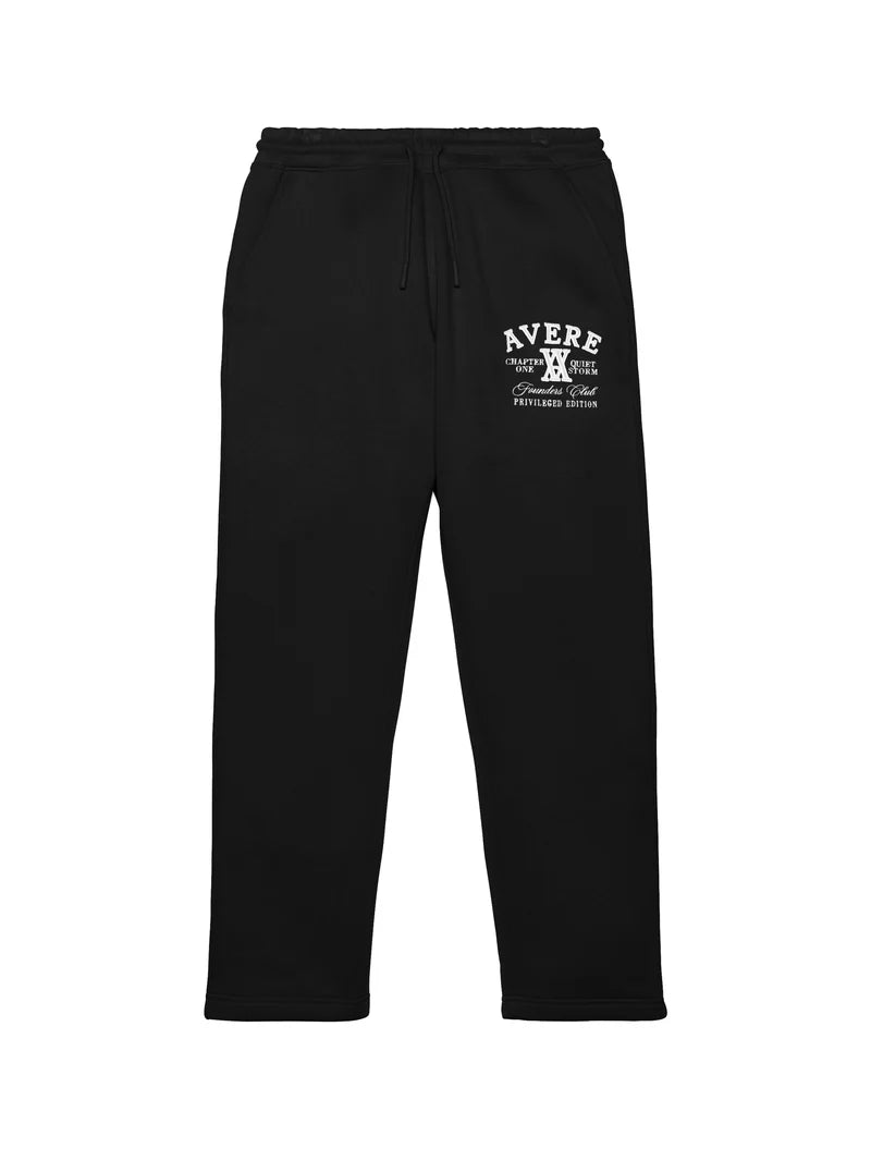 PARADISO BLACK OPEN HEM SWEATPANTS - SIGNATURE | BLACK - AVERE-PAR-BLK