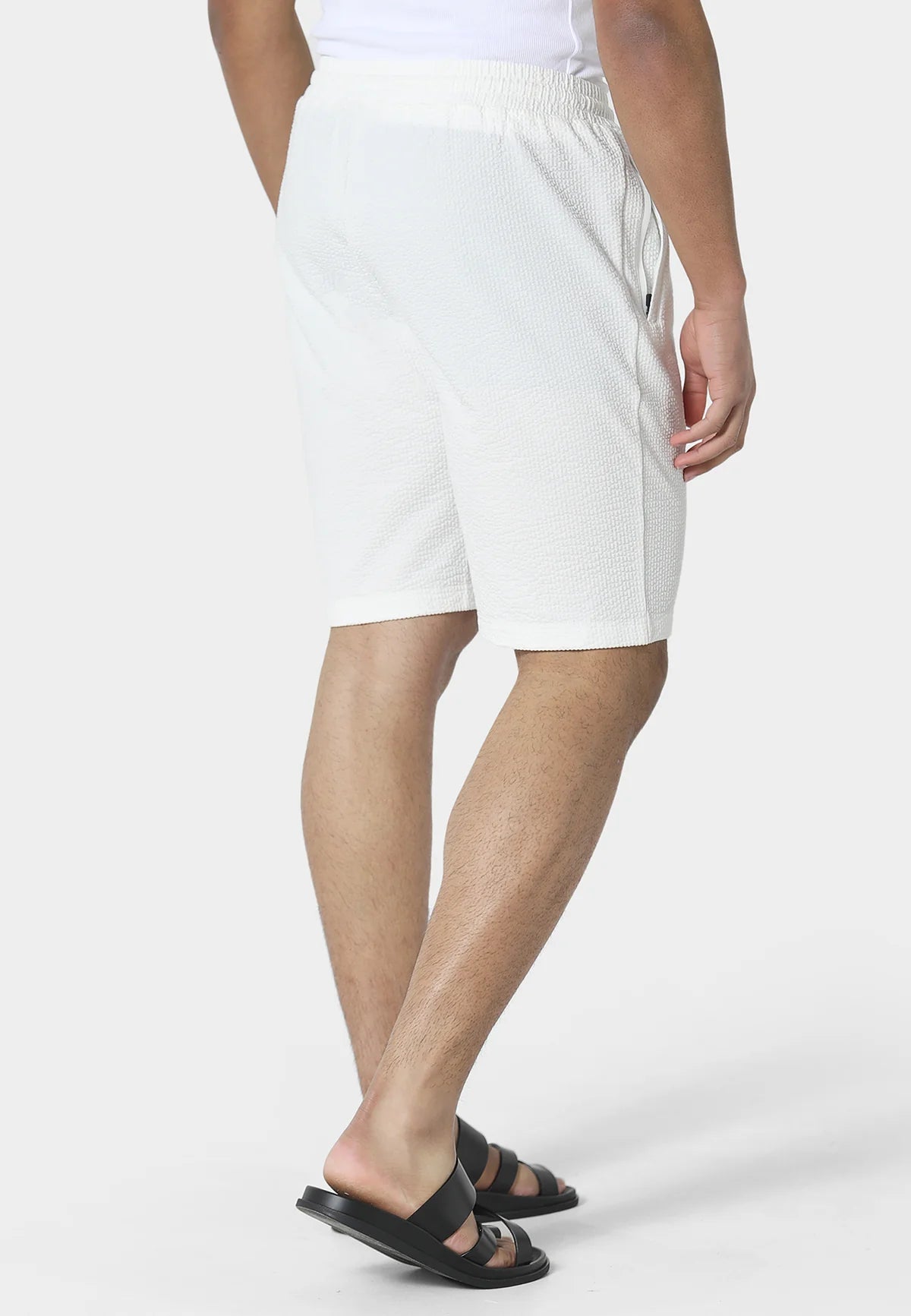 Clique 883Police Picton Jog Shorts set in white, featuring comfortable shorts with a relaxed fit and stylish design.